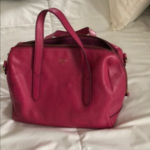 Leather fossil handbag